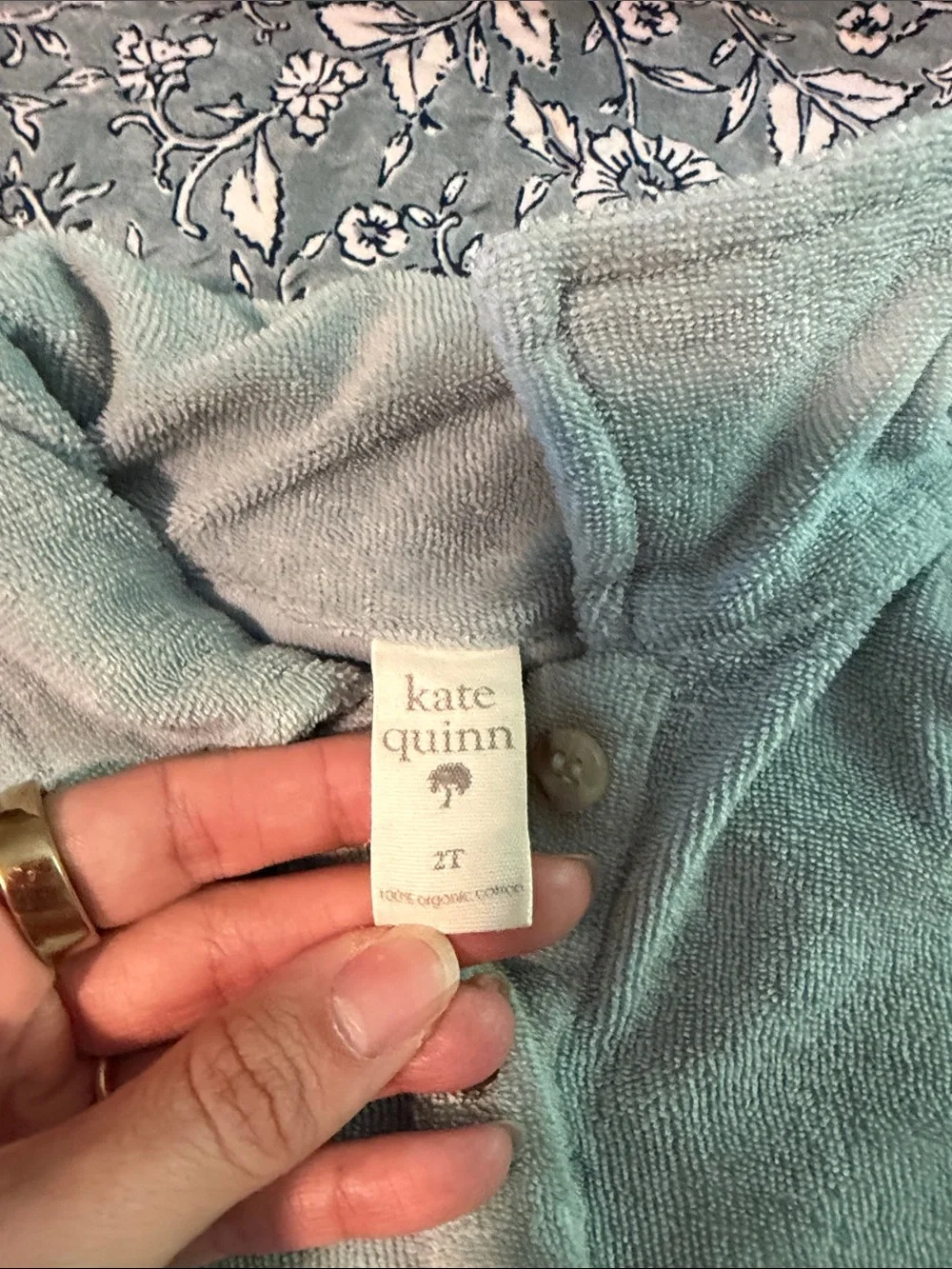 kate quinn Light Blue Terry Polo Shirt